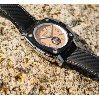 Montre HUMBERT-DROZ hd10 homme automatique, bracelet cuir noir