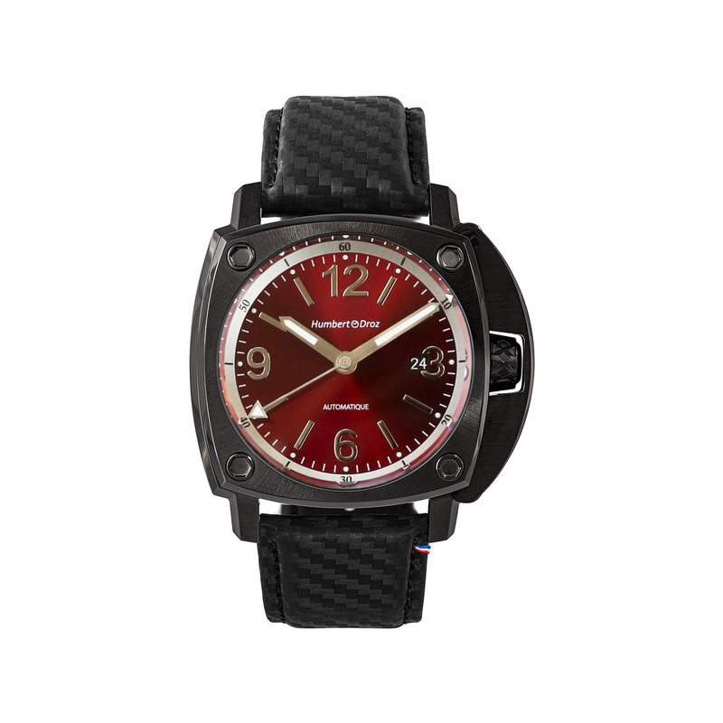 Montre HUMBERT-DROZ hd11 homme automatique, bracelet cuir noir - vue 1