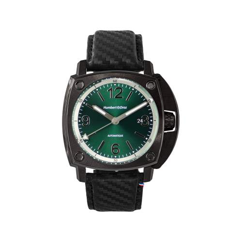 Montre HUMBERT-DROZ hd11 homme automatique, bracelet cuir noir