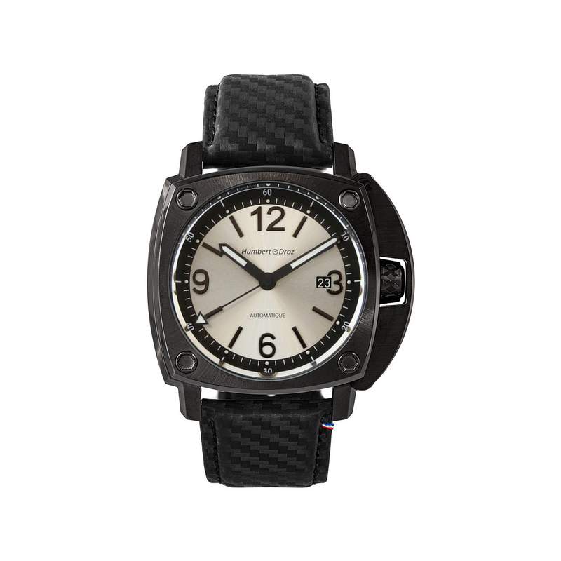 Montre HUMBERT-DROZ hd11 homme automatique, bracelet cuir noir - vue 1