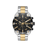 Montre DIESEL spiked homme bracelet acier inoxydable bicolore - vue 1