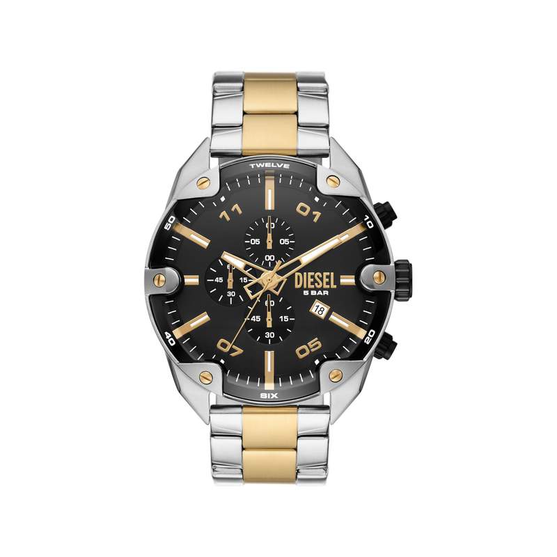 Montre DIESEL spiked homme bracelet acier inoxydable bicolore - vue 1
