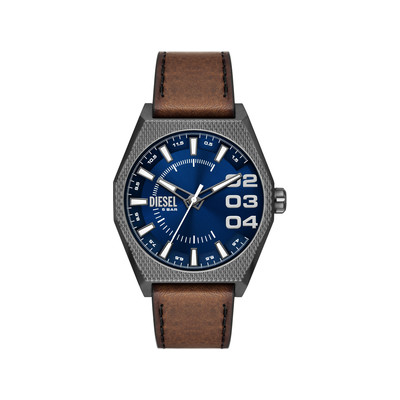 Montre DIESEL scraper homme bracelet cuir marron - vue 1