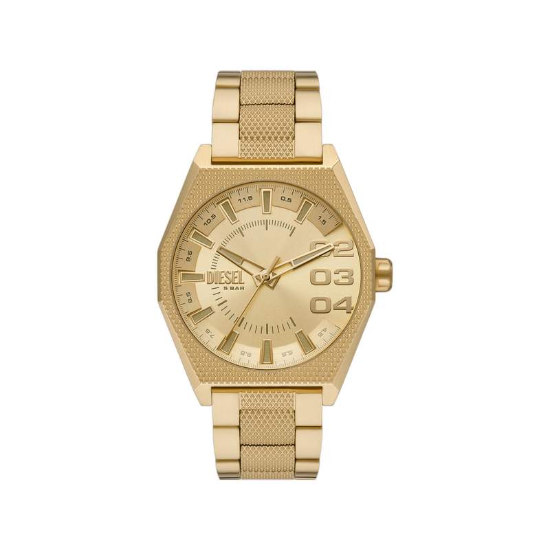 Montre DIESEL scraper homme bracelet acier inoxydable doré - vue 1