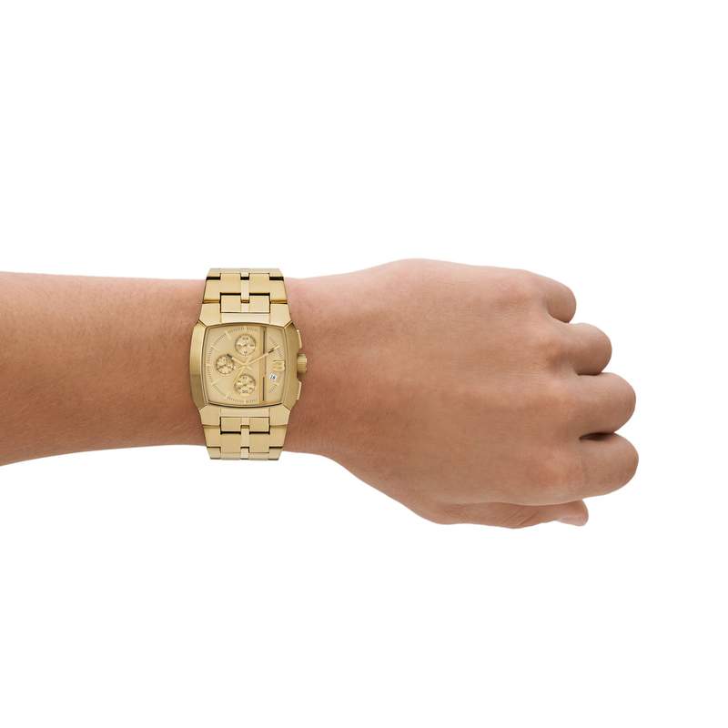 Montre DIESEL cliffhanger homme bracelet acier inoxydable doré - vue porté 1