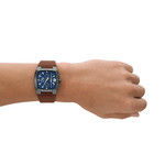 Montre DIESEL cliffhanger homme bracelet cuir marron - vue porté 1