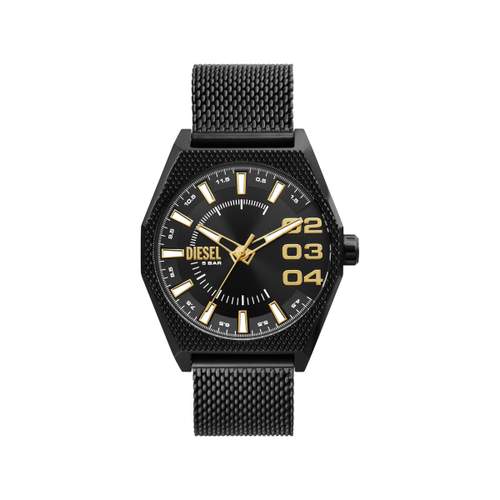 DIESEL scraper men's watch black stainless steel bracelet