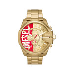 Montre DIESEL mega chief homme bracelet acier inoxydable doré - vue 1