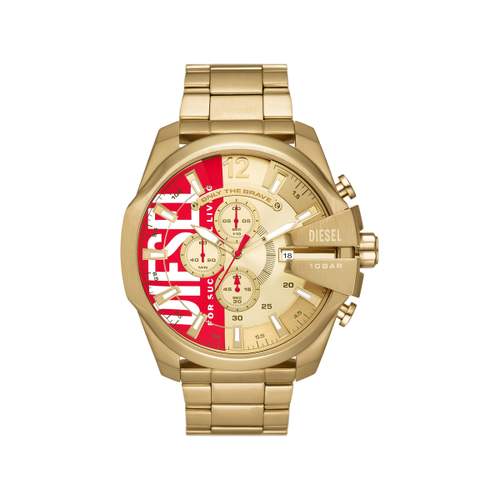 Montre DIESEL mega chief homme bracelet acier inoxydable doré