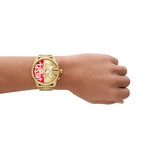 Montre DIESEL mega chief homme bracelet acier inoxydable doré - vue porté 1