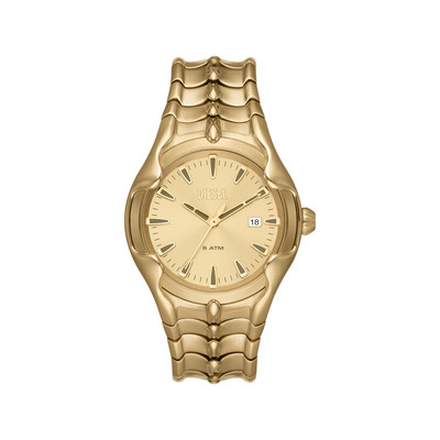 Montre DIESEL vert homme bracelet acier inoxydable doré - vue 1