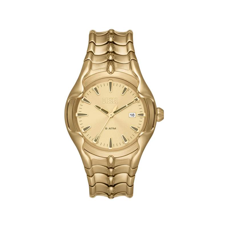 Montre DIESEL vert homme bracelet acier inoxydable doré - vue 1