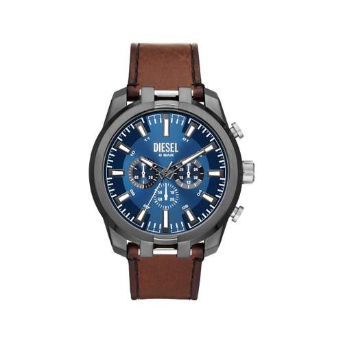 Montre DIESEL split homme bracelet cuir marron