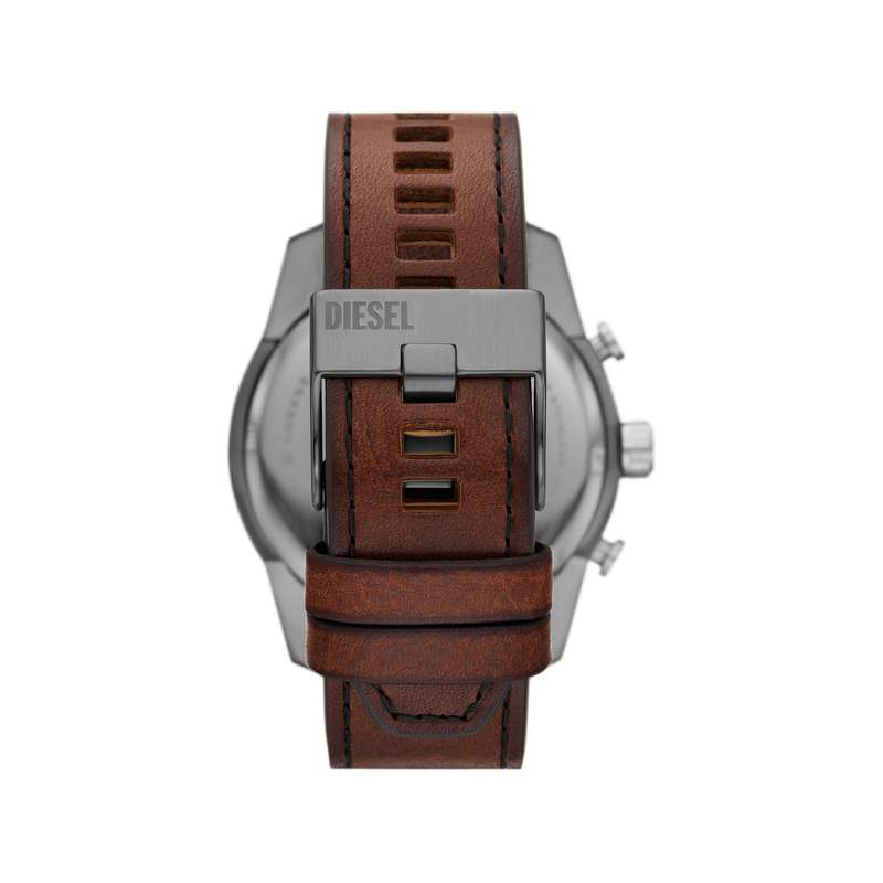 Montre DIESEL split homme bracelet cuir marron - vue 3