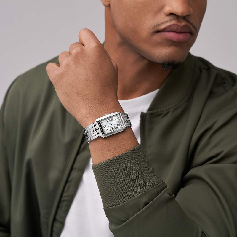 Montre FOSSIL carraway homme bracelet acier inoxydable argent - vue porté 1