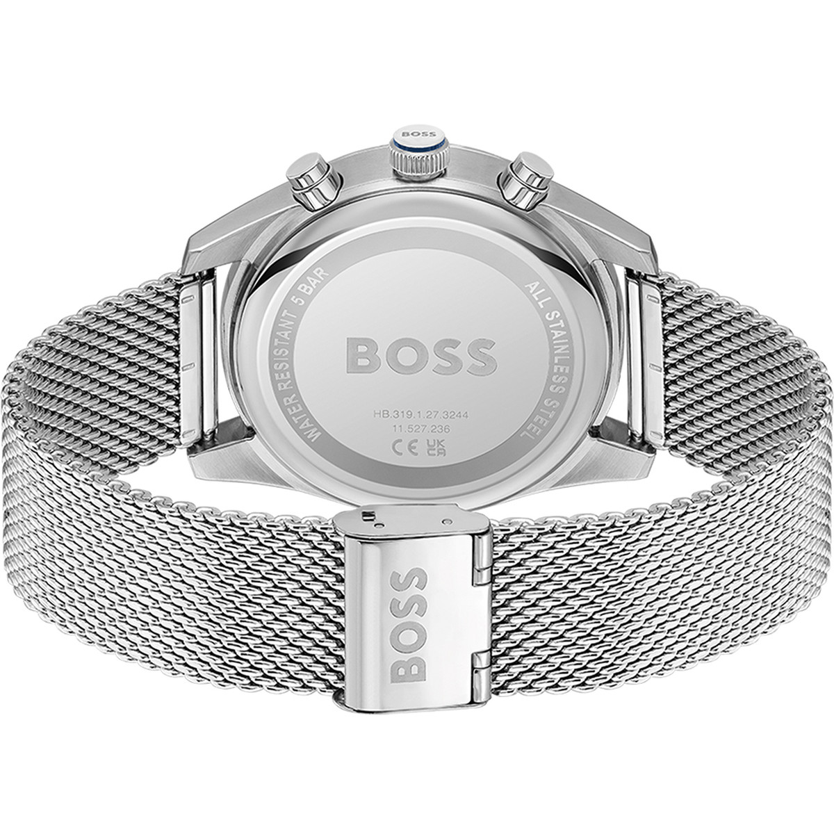 Montre BOSS sport lux homme chronographe bracelet acier inoxydable argent - vue 3