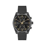 Montre BOSS sport lux homme chronographe bracelet acier inoxydable noir