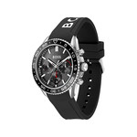 Montre BOSS sport lux homme chronographe bracelet silicone noir - vue 2