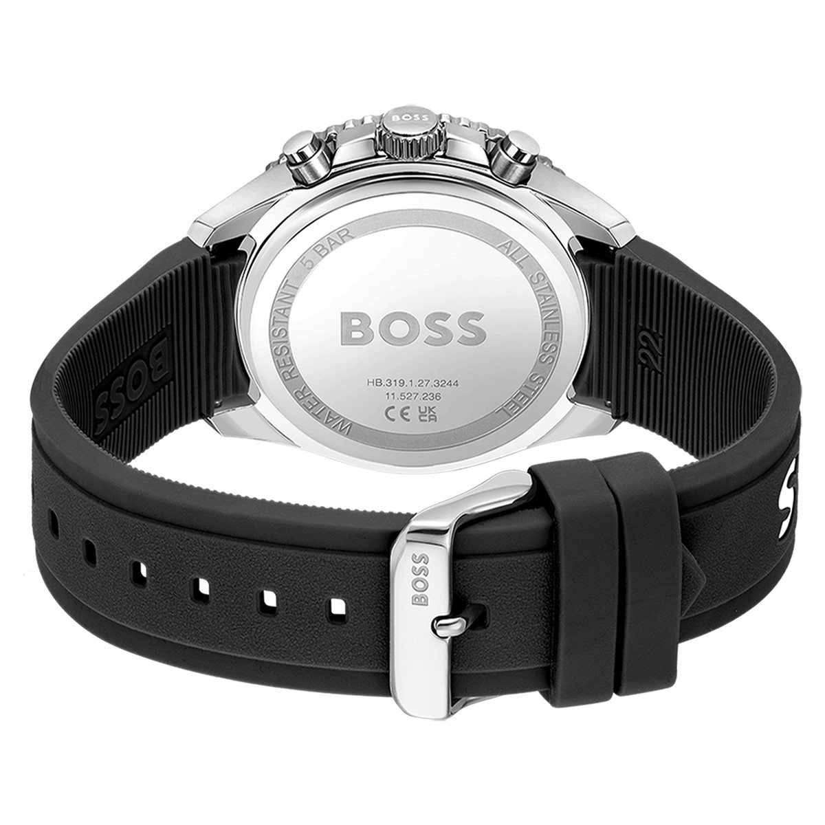 Montre BOSS sport lux homme chronographe bracelet silicone noir - vue 3