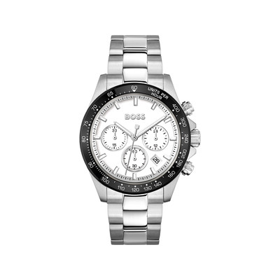 Montre BOSS sport lux homme chronographe bracelet acier inoxydable argent