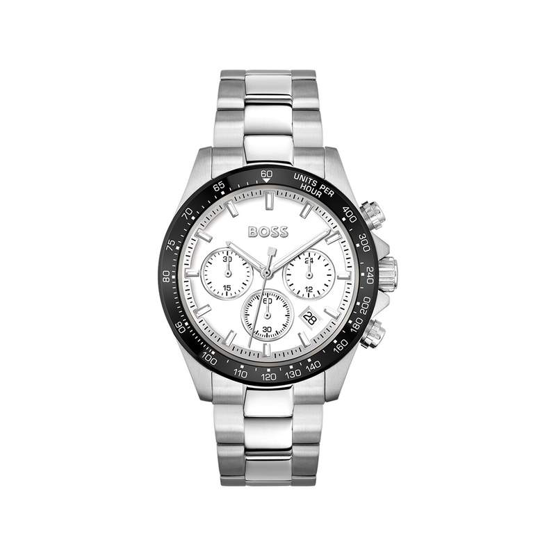 Montre BOSS sport lux homme chronographe bracelet acier inoxydable argent - vue 1