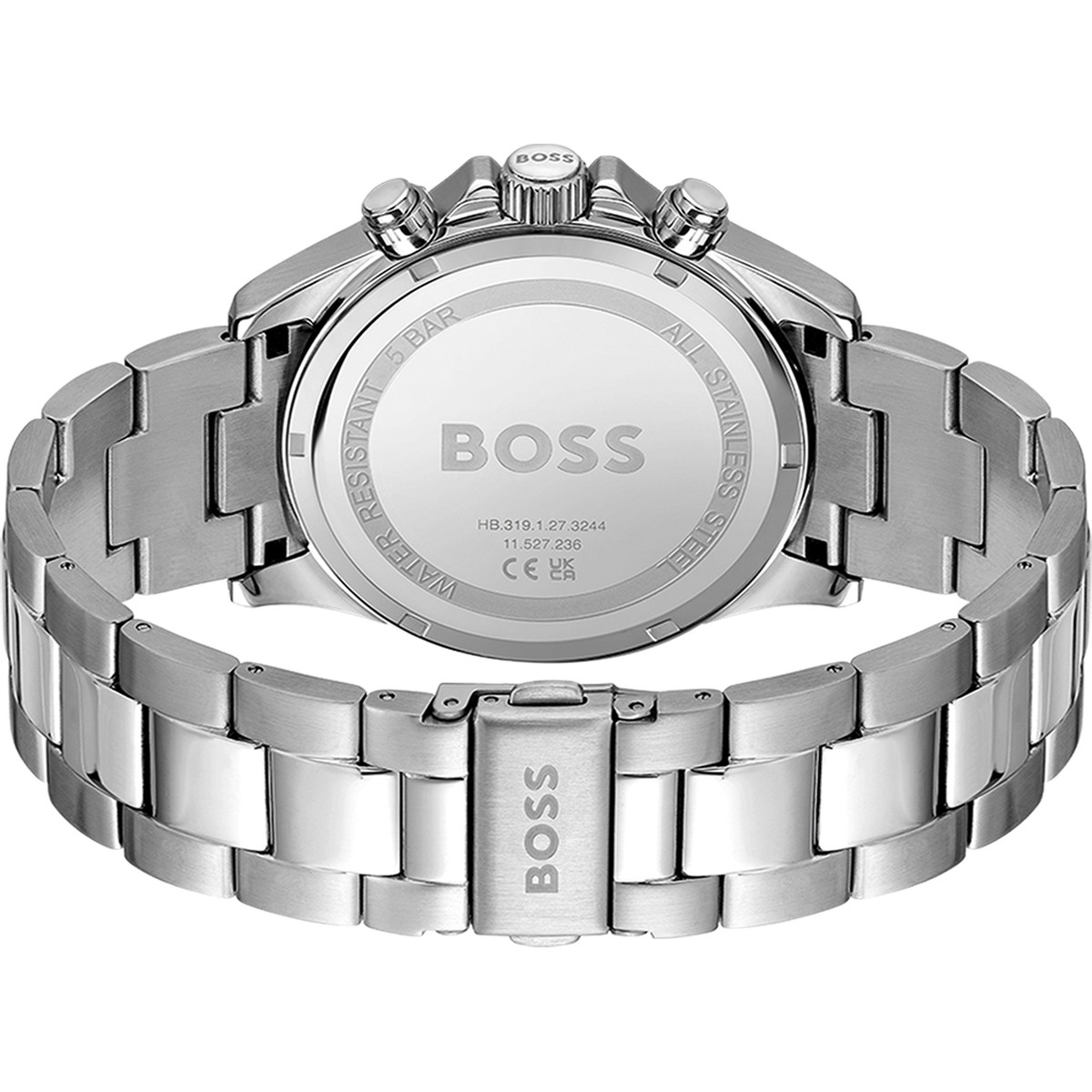 Montre BOSS sport lux homme chronographe bracelet acier inoxydable argent - vue 3