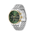 Montre BOSS business homme chronographe bracelet acier inoxydable argent - vue 2