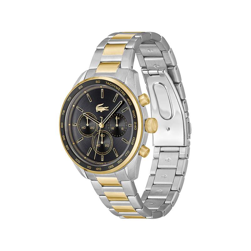 Montre LACOSTE homme bracelet acier inoxydable doré jaune - vue 2