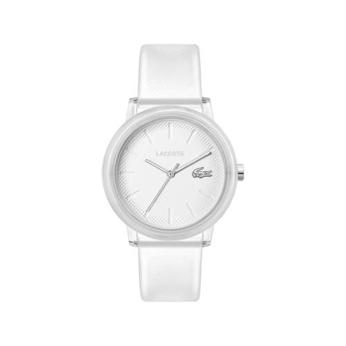 Montre LACOSTE homme acier bracelet silicone blanc