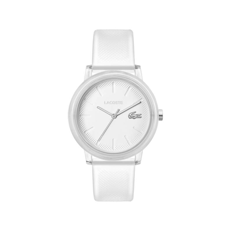 Montre LACOSTE homme acier bracelet silicone blanc - vue 1