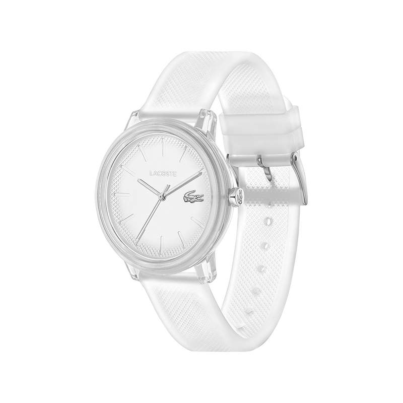 Montre LACOSTE homme acier bracelet silicone blanc - vue 2