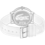 Montre LACOSTE homme acier bracelet silicone blanc - vue 3