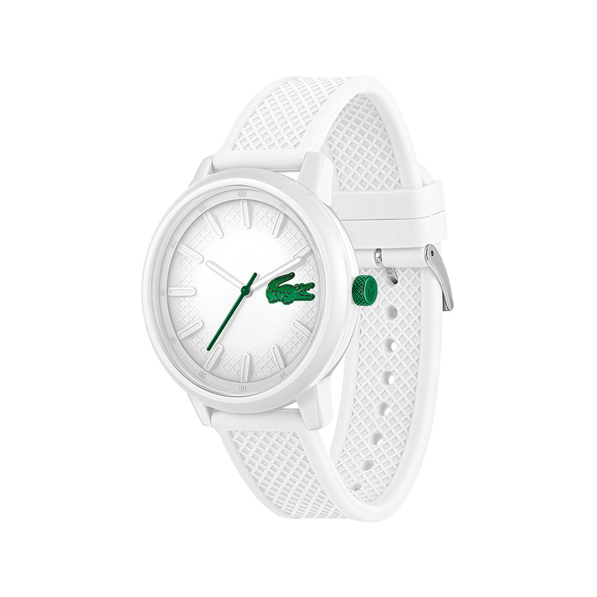 Montre LACOSTE homme plastique bracelet blanc - vue 2
