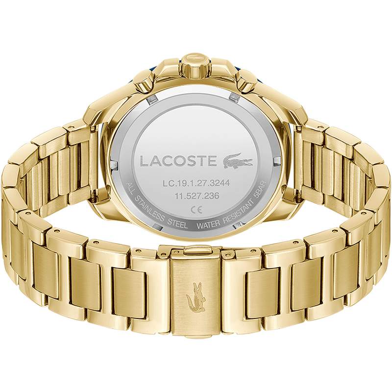 Montre LACOSTE homme bracelet acier inoxydable doré jaune - vue 3