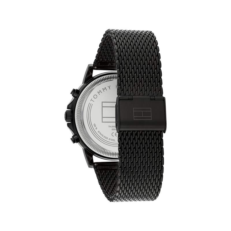 Montre TOMMY HILFIGER homme bracelet acier inoxydable noir - vue 3