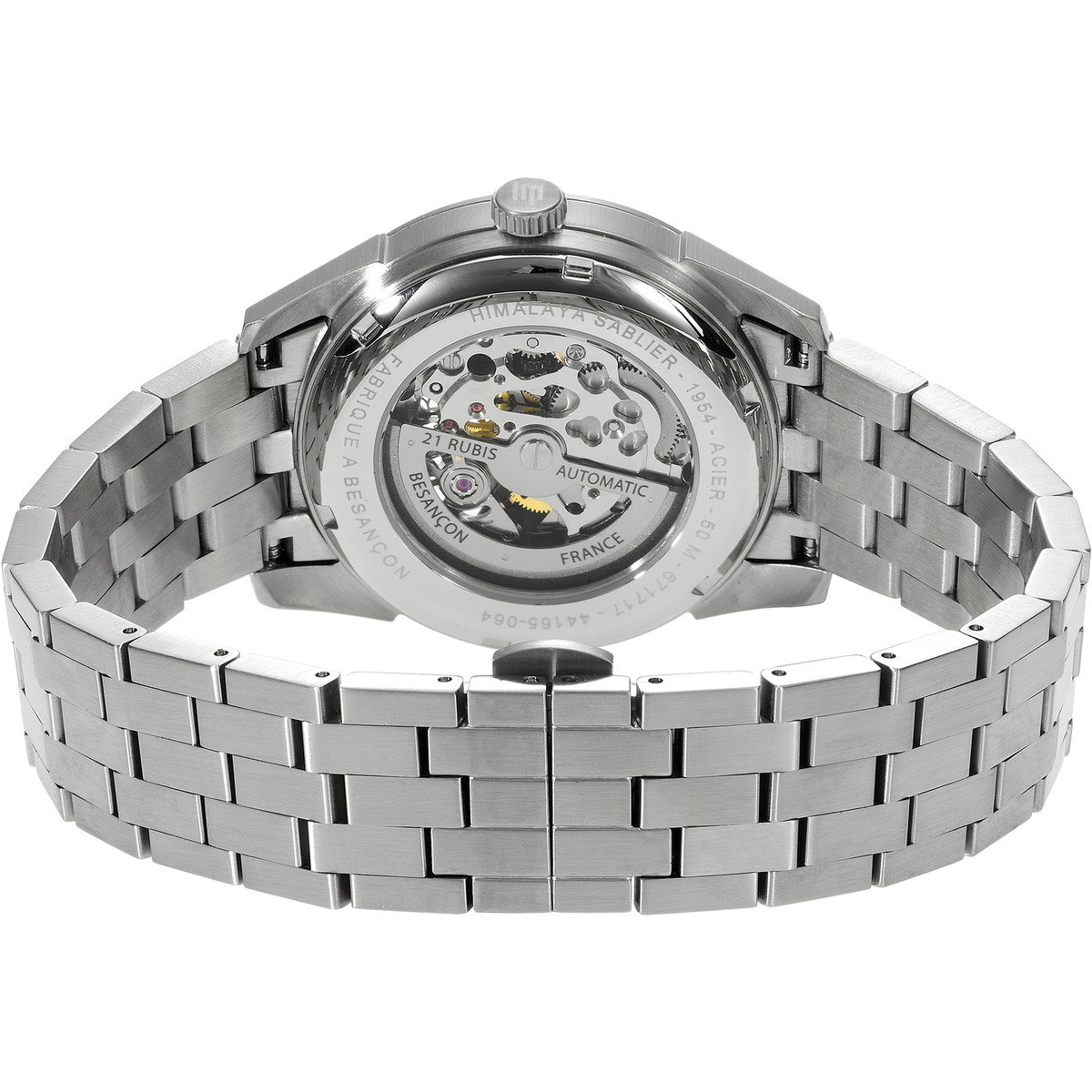 Montre LIP homme automatique, bracelet métal argent - vue 3