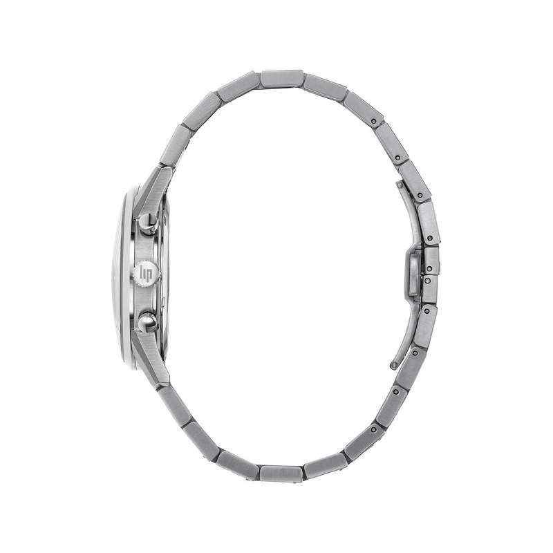 Montre LIP homme chronographe, bracelet métal argent - vue 2