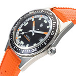 Montre LIP homme automatique, bracelet caoutchouc orange - vue D2
