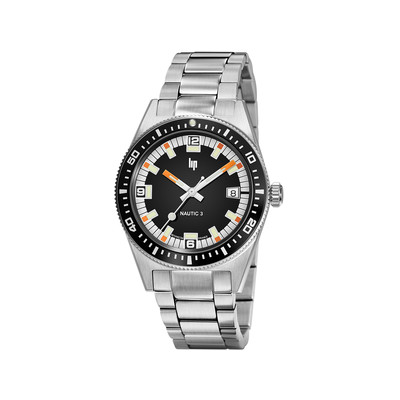 Montre LIP homme automatique, bracelet métal argent - vue 1