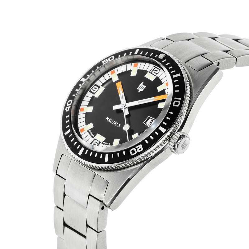 Montre LIP homme automatique, bracelet métal argent - vue D2