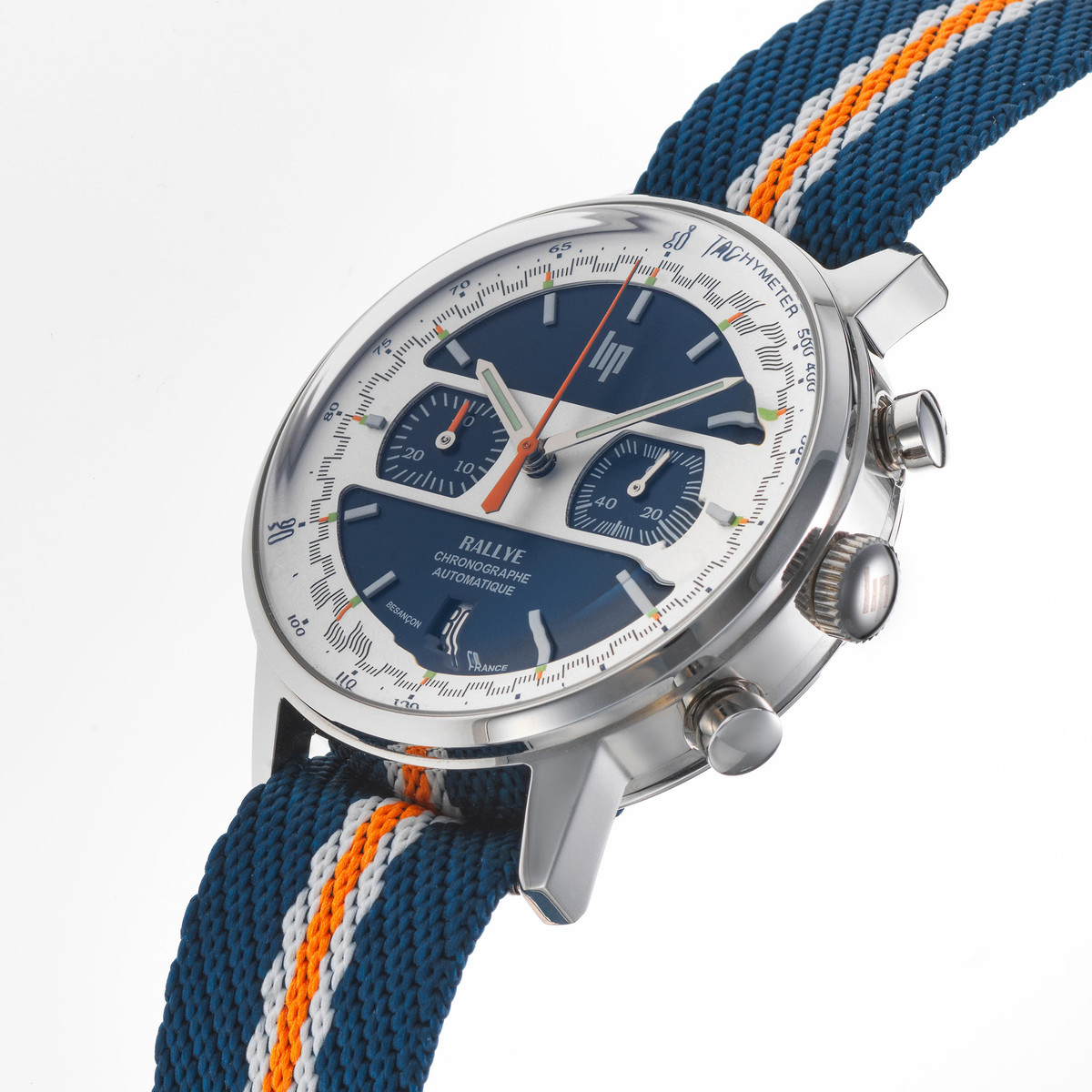 Montre LIP homme automatique, bracelet tissu autres couleurs - vue D2