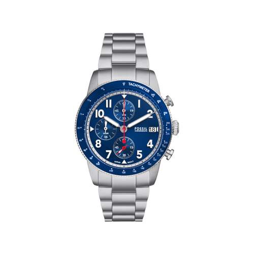 Montre FOSSIL sport tourer homme bracelet acier inoxydable argent