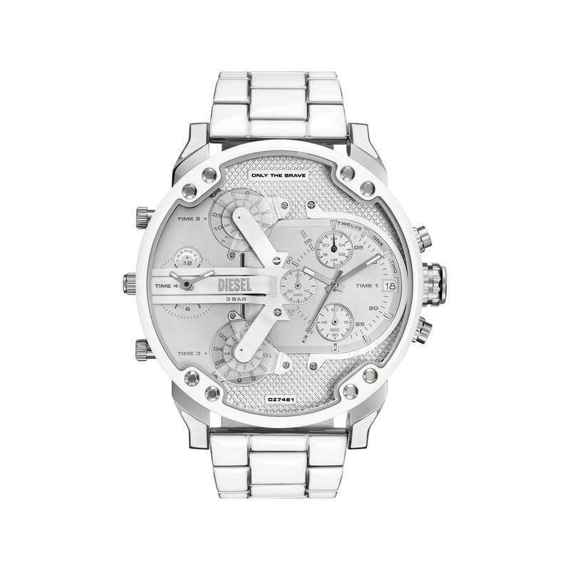 Montre DIESEL the daddies homme bracelet acier inoxydable gris clair - vue 1