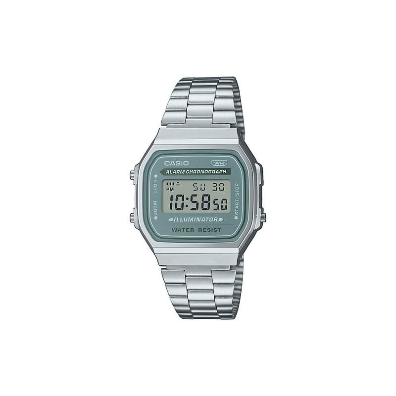 Montre CASIO VINTAGE homme bracelet acier inoxydable argent - vue 1