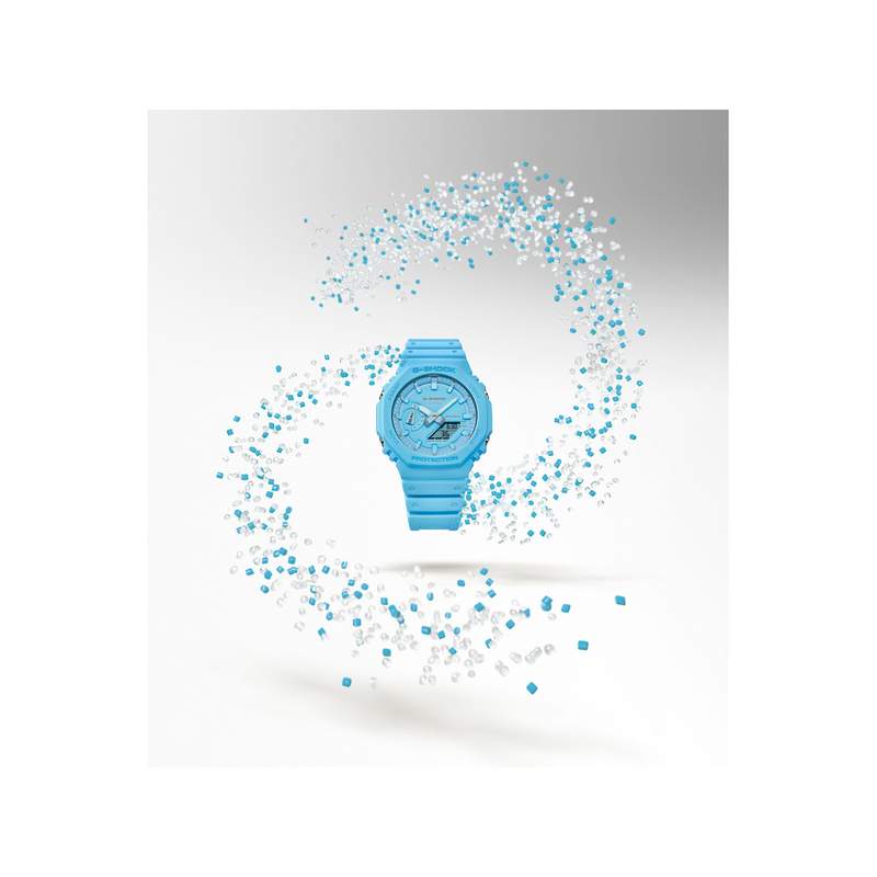 Montre CASIO G-SHOCK homme bracelet résine bleu clair - vue D5