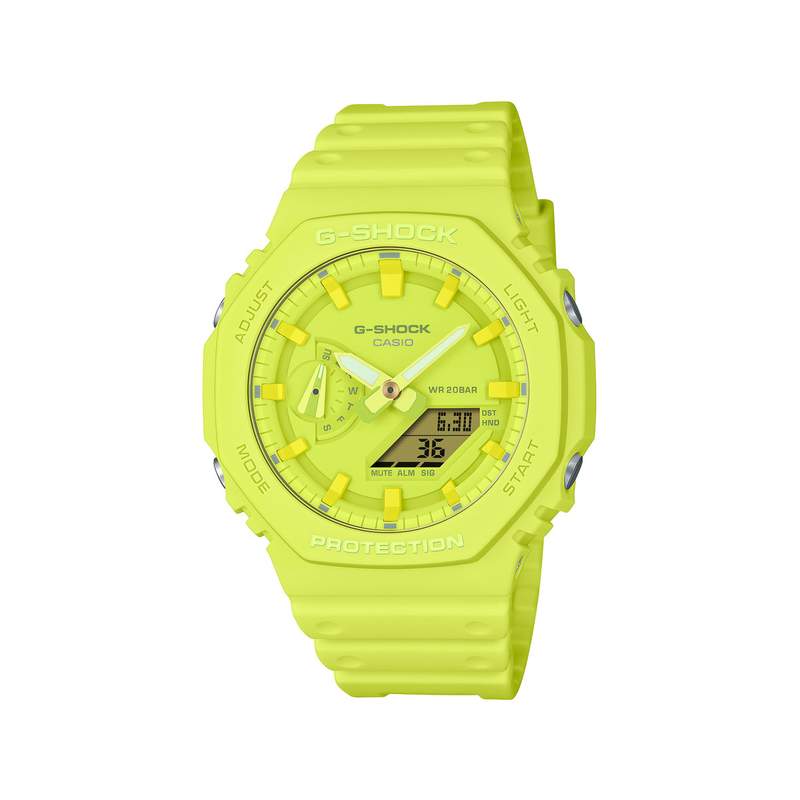 Montre CASIO G-SHOCK homme bracelet résine jaune - vue 1