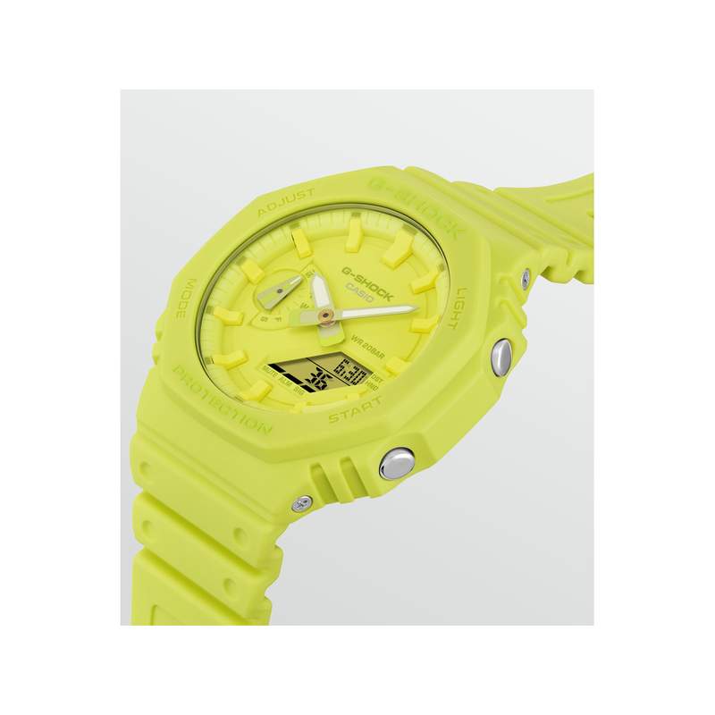Montre CASIO G-SHOCK homme bracelet résine jaune - vue 2