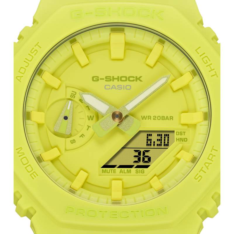 Montre CASIO G-SHOCK homme bracelet résine jaune - vue D2