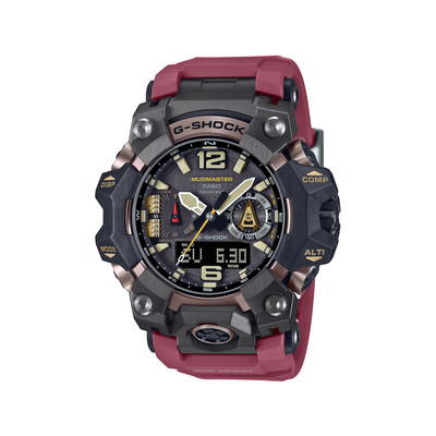 CASIO G-SHOCK men's watch with burgundy resin bracelet