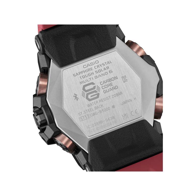 Montre CASIO G-SHOCK homme bracelet résine bordeaux - vue 3